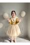 Girls' Premium Deluxe Gold Satin Lace-Up Vest Detailed Special Occasion Cosplay Dress + Hair Clip - 6