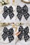 Stylish Automatic Bow Tie with Black, Gray and White Color Mix with Plaid Fabric - 2