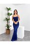Draped Full L Lycra S Glittery Women's Dress with Rope Straps