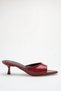 Women's Pointed Toe Heeled Sandals Burgundy Patent Leather - 6