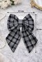 Stylish Automatic Bow Tie with Black, Gray and White Color Mix with Plaid Fabric - 3