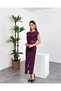 Round Neck Buckle Detailed Sleeveless Knee Length Full Fit Women's Dress