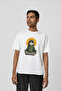 Namaste Cat Oversize T-Shirt |   Meditation Themed Graphic Printed Unisex 100% Cotton Black & White Tee - 4