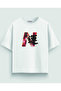 White Oversized Printed Men's T-Shirt