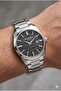 41mm, Black Textured Dial, Steel Band, Modern and Stylish Men's Wristwatch - 4