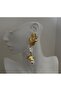Gold Shell & Pearl Detailed Dangle Earrings - 3