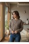 Women's Başak Model Crew Neck Thick Knitwear Sweater with Elastic Waist Detail Hair Knit - 2