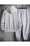 Unisex Mountain Figured Lover's Combination Oversize Hooded Top and Bottom Tracksuit Set - 2