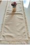 Cendere Fringed 100% Cotton Natural Linen Fabric Runner with Vintage Jute Accessories 50X135 cm - 6