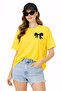 Bowknot Printed Summer Themed Cotton Relaxed Fit Round Neck Unisex T-Shirt
