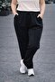 Ribbed Detailed Flexible Plus Size Women's Modal Pants