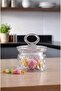 Set of 3 Vacuum-Sealed Patterned Glass Jars - Snack Bowl & Spice Container with Glass Lid, Food Storage Container - 5