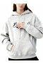 Unisex Gray Hooded Sweatshirt with Be Real Print - 4