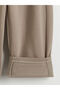 Beige Women's Thick Sweatpants with Elastic Waist - 6