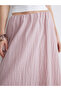 Textured A-Line Skirt with Elastic Waist - 3