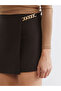 Zippered Chain Detailed Shorts Skirt - 3