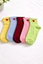 Women's Mini Heart Patterned Cotton College Socks Set - Pastel Colors - 3