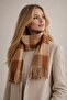 Tasseled Scarf Women's Soft Textured Soft Shawl - Winter Beige
