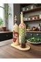 750 ml Flower Patterned Handmade Glass Oil Pot and Vinegar Set – Decorative Kitchen & Table Decoration-Presentation - 3