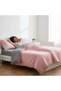 Double Pink Anthracite Duvet Cover Set Fitted Sheet Soft-Textured Breathable Duvet Cover Set - 5