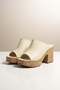 Women's Silva Beige Skin Cork Sole Orthopedic Platform Heel Slippers - 3