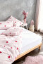 Double Heart Patterned Duvet Cover Set Fitted Sheet Piece Soft-Textured Breathable Duvet Cover Set - 7