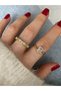 Limited Edition - Women's Ring with Row of Zircon Stones and Bottom Setting - 3