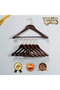 5-Piece Luxury Wooden Hanger Set with Silver American Hooks Thick Shoulder Coat Suit Shirt and Pants Hanger