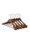 5-Piece Luxury Wooden Hanger Set with Silver American Hooks Thick Shoulder Coat Suit Shirt and Pants Hanger - 2