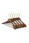 5-Piece Luxury Wooden Hanger Set with Silver American Hooks Thick Shoulder Coat Suit Shirt and Pants Hanger - 2
