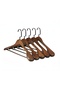 5-Piece Luxury Wooden Hanger Set with Silver American Hooks Thick Shoulder Coat Suit Shirt and Pants Hanger - 2