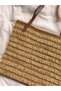 Handmade Paper Rope Weave Straw Beach Bag – Casual Shoulder Bag with Leather Strap - 5