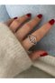 Limited Edition - Women's Ring with Row of Zircon Stones and Bottom Setting - 5