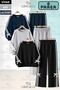 Girl's 3-Piece Tracksuit Set with Plain Crew Neck and Bow Detail