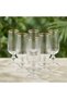 Bohemia Crystal Optical Glass Set of 6 Stylish Glass Cups with Real Gold Gilt Mouth - 3