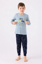 Boy's Green Long Sleeve Pajama Set - 3