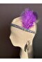 Gatsby Crown with Feather Details and Stone Design, Stone Crown, Party Crown - 3