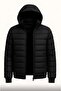 Men's Inflatable Hooded Zippered Coat Water Repellent Lined Fabric with Pockets for Winter - 2
