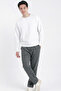 Men's Smoked Baggy Wide Leg Elastic Waist Pique Pants - 2