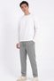 Men's Gray Baggy Wide-Leg Elastic Waist Piqué Trousers - 6
