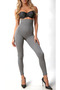 Gray Corset Leggings with High Waist, Non-Slip Silicone Band, and Butt Lifting and Hip Lifting Leggings - 5