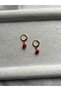 Coral Natural Stone Gold Color Steel Earrings Handmade