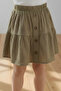 Girl's Summer Set Cotton Rabbit Patterned Top and Pleated Skirt Set - 5
