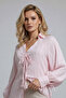 Women's Dusty Pink Tie-Dye Detailed V-Neck Shirt