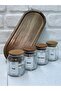 4 Pieces 290Cc Glass with Acacia Stand - Vacuum Spice Jar with Silicone Gasket 9*7 cm Jar Storage Labeled - 5