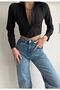 Women's Crop Shirt Slim Fit with Elastic Waist - 3