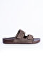 Duster Men's Nubuck Look Double-Strapped Adjustable Velcro Anatomical Sole Daily Slippers