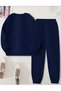 Women's Top and Bottom Set Starry Teddy Bear Fashionable Trendy Crew Neck Sweatshirt - 2
