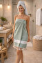 Diamond Peshtemal 100% Cotton Bath Towel, Peshtemal, Beach Towel Green Color