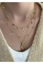 3-Piece Gold Chain Heart and Zircon Stone Detail Women's Necklace - 3